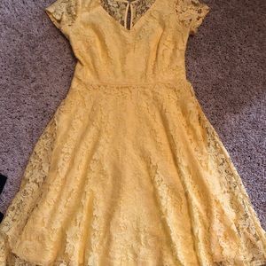 Bright yellow lace dress